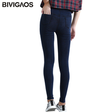 BIVIGAOS Women Jeans Leggings Casual Fashion Skinny Slim Washed Jeggings Thin High Elastic Denim Legging Pencil Pants For Women 2024 - buy cheap