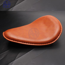 Motorcycle Retro Leather Old School Solo Saddle Seat Brown for Cafe Harley Custom Chopper Bobber 2024 - buy cheap