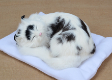 simulation white&black sleeping cat model ,24x20cm plastic&furs handicraft toy Xmas gift w5717 2024 - buy cheap