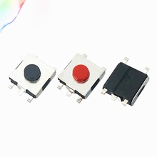 Interruptor de parche de 5 pies, pulsador de botón rojo/Negro, 4P, pequeño, 6x6x3,1, 50 Uds. 2024 - compra barato