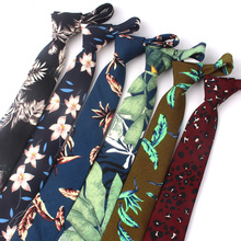 New Spring Summer Ties For Men Cotton Print Men Necktie Suits Floral Mens Neck Tie For Business Cravats 7cm Width Groom Neckties 2024 - buy cheap