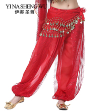 Belly Dance Pants Women Indian Dance Pants Women's Lantern Pants Cute Shiny Chiffon Sequins Loose Breathable Pants 13 colors 2024 - buy cheap