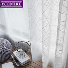 Ycentre-cortina semi-simples e fresca, linha, bordado, janelas, estilo folhas, tule, pura, para sala de estar, cozinha, quarto 2024 - compre barato