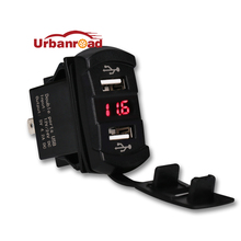 universal waterproof 12v dual usb car charger voltmeter 2 usb socket  adapter voltage  Power Adapter DC  5V For Iphone  phone 2024 - buy cheap