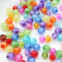 1200 faceted 2 tones round transparent Acrylic Jewel Beads glitter mixed colors 8mm-10mm mix sizes D25 2024 - buy cheap