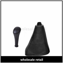 Alta qualidade preto 4 velocidade engrenagem vara shift knob + couro do plutônio gaiter boot capa para mercedes-benz w123 w126 w140 w190 2024 - compre barato