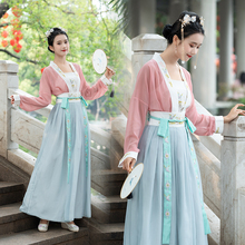 Vestido hanfu feminino, fantasia de fada chinesa tradicional dinasmo tang antiga bordada 2024 - compre barato