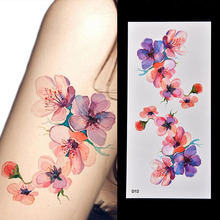 Pegatina de tatuaje temporal de brazo de orquídeas de acuarela para mujer, pegatina de tatuaje falso temporal a prueba de agua, alta calidad, bricolaje, venta al por mayor 2024 - compra barato
