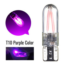 1Pcs T10 Purple Color Universal Low Consumption Bright 194 168 W5W COB LED CANBUS Silica Bright Glass License Light Bulbs#288760 2024 - buy cheap