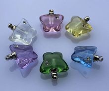 50pcs Butterfly shape screw cap name on rice art crystal perfume Essential oil pendants vials aroma bottle diy necklace decor 2024 - buy cheap