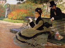 Camille Monet on a Garden Bench Claude Monet garden oil painting reproduction Hand painted High quality 2024 - buy cheap