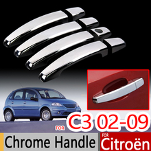 For Citroen C3 Mk1 Chrome Handle Covers Trim Set for Hatchback Pluriel Car Accessories Stickers Car Styling 2002-2009 2004 2006 2024 - buy cheap