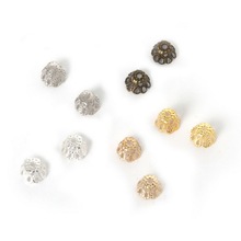 Tapas de perlas chapadas en rodio/oro/plata, 6x8mm de diámetro, 100 Uds. Accesorios de joyería (FDA014-02) 2024 - compra barato