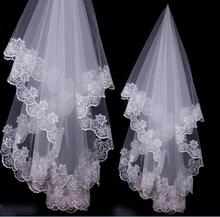 Wedding Veils Bridal Accessories Ivory White Champagne Red Drop Veil Fingertip Lace Applique Wedding Veils Free Shipping 2024 - buy cheap