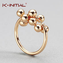 Kinitial модное кольцо шариков винограда из витой лозы, Женское кольцо золотого цвета с бусинами, модный ювелирный подарок на палец для женщин 2024 - купить недорого