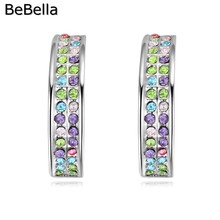 BeBella-pendientes redondos de cristal, hechos con cristal checo, 5 colores para fiesta 2024 - compra barato