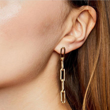 Creative Link Chain Drop Earrings Fashion Jewelry Elegant Simple Gold Silver Color Long Metal Tassel Earrings for Women 2024 - buy cheap
