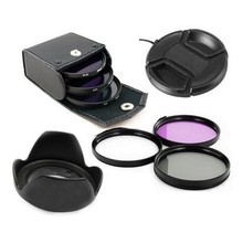 RISE(UK) 58mm UV+CPL+FLD Filter for Canon EOS 1100D 1000D 650D 600D 18-55mm Lens+ Petal Flower Lens Hood + Center-Pinch lens cap 2024 - buy cheap