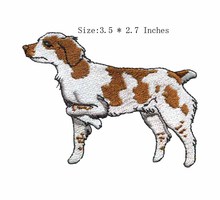 Parche bordado de perro blanco y bronce de 3,5 "de ancho para chaqueta de motocicleta/parcheado/Tela de aplique 2024 - compra barato