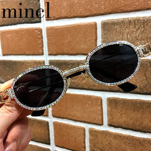 Солнцезащитные очки в стиле панк, круглые винтажные женские солнцезащитные очки со стразами, женские оптические прозрачные очки в оправе NX 2024 - купить недорого