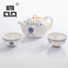 Tangpin сине-белый изысканный керамический чайник чайники чайная чашка китайский фарфор кунг-фу чайный сервиз Посуда 2024 - купить недорого