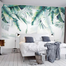 Papel de parede com pintura personalizada 3d, arte criativa, papel de parede para sala de estar, quarto, com folhas de banana pintadas à mão 2024 - compre barato