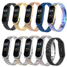 mi band 4 For Xiaomi Mi Band 4 Stainless Steel watchStrap For Xiaomi Mi Band 3 Smart Wristband Bracelet Accessoriess+Metal Case 2024 - buy cheap