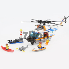 Модели строительные игрушки 02068 Тяжелая спасательная модель вертолета строительные блоки совместимы с lego 60166 игрушки серии города и хобби 2024 - купить недорого