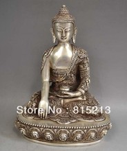 bi0067 Tibetan Silver Bronze Sakyamuni Buddha Statue 2024 - buy cheap