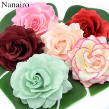 Cabezas de flores artificiales de seda rosa para decoración de boda, caja de regalo de corona DIY, álbum de recortes, flores falsas, 10 cm, 3 uds. 2024 - compra barato