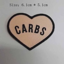 Light pink heart 2.0"height embroidery patch  for country patch/iron on backing/CARBS texts patch 2024 - buy cheap