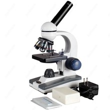 Microscopio compuesto, suministros de AmScope 40X-1000X, marco de Metal, para escuela en casa, C & F, incluye 25 guías M150C-PS25 2024 - compra barato