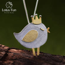 Lotus Fun реальные стерлингового серебра 925 природных ручной Fine Jewelry Прекрасная принцесса птица кулон без ожерелье для женщин 2024 - купить недорого