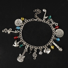 Musical Hamil Bracelet for Women Violin Microphone Music Symbol Pendant Jewelry Zinc Alloy Bracelets for Girls 2024 - buy cheap