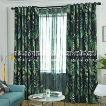 Moderno nórdico tropical cortinas blackout para sala de estar quarto impresso planta floresta tropical leavespattern tratamento cortina janela 2024 - compre barato