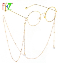 F.J4Z Fashion Lindo Unfaded Gold Color Beaded Glasses Chain Simulated Pearl Charm Sun Glasses Accessories Women Eyewear Holder 2024 - buy cheap