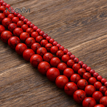 Neovi 4mm 6mm 8mm 10mm suave vermelho redondo grânulo de pedra por atacado para fazer jóias pulseiras colares diy acessórios 2024 - compre barato