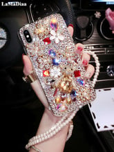 LaMaDiaa-funda de lujo con diamantes de imitación para móvil, funda blanda con diseño de oso ostentoso, para Samsung S21, S20, S7, S8, S9, S10 Plus, S6, S7, Note 20, 10, 8, 9 2024 - compra barato