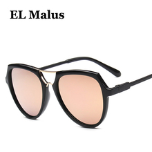 [EL Malus]New Women Pilot Sunglasses UV400 Vintage Sexy Ladies Brand Sun Glasses Gold Pink Silver Lens Metal Frame Mirror Female 2024 - buy cheap