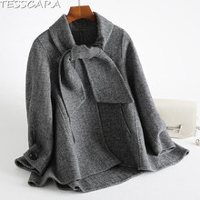 Женская осенне-зимняя шерстяная базовая куртка TESSCARA, женская кашемировая куртка, элегантная офисная верхняя одежда и пальто 2024 - купить недорого