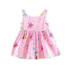 Милое платье для маленьких девочек летняя одежда детское платье без рукавов с цветочным принтом милые платья принцессы 2024 - купить недорого