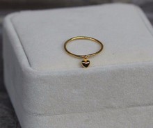 Anillo de oro amarillo de 24K 999 puro, anillo de corazón liso de la suerte 2024 - compra barato