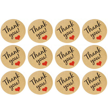 Vintage"Thank you" Heart Round Kraft paper Seal sticker For handmade products baking products sealing sticker lable 2024 - buy cheap