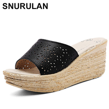 SNURULANBohemia Summer Casual Women's Flat Platform Sandals Hollow out Wedges Beach Sandals Shoes Woman Height IncreasingE387 2024 - buy cheap