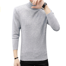 Lançamento suéter gola alta masculino pulôveres outono estiloso suéter resistente slim fit roupas de malha casaco de manga comprida 2024 - compre barato