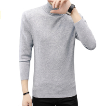 Suéter informal de cuello alto para hombre, jerseys de estilo de moda de otoño, Jersey de punto sólido ajustado, abrigo de manga larga 2024 - compra barato