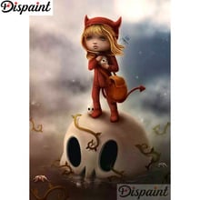 Dispaint Full Square/Round Drill 5D DIY Diamond Painting "Skull cartoon girl" 3D Embroidery Cross Stitch Home Decor Gift A17203 2024 - buy cheap