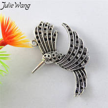 Julie Wang-abalorios de aleación de colibrí, Accesorio para hacer joyas, collar, colgante, pendientes, Color plateado antiguo, 10 Uds. 2024 - compra barato