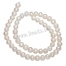 Cultured Potato Freshwater Pearl Beads Natural White 7-8mm Approx 0.8mm Sold Per Approx 14 Inch Strand 2024 - buy cheap