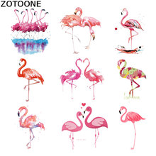 ZOTOONE Iron on Patches for Clothes Heat Transfer Pink Flamingo Patch A-level T-Shirt Stickers for Clothes Accessory Applique C 2024 - buy cheap